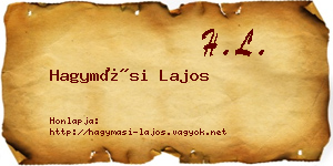 Hagymási Lajos névjegykártya